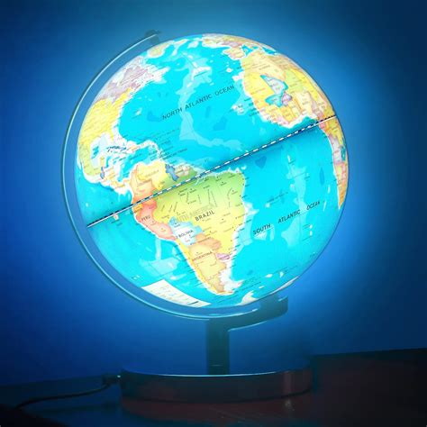 Buy Illuminated World Globe(Dia 8-Inch) for Kids with Stand 6in1 ...