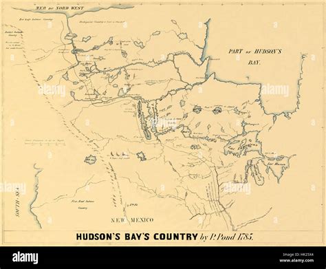 Map Of Hudson Bay 1785 Stock Photo - Alamy