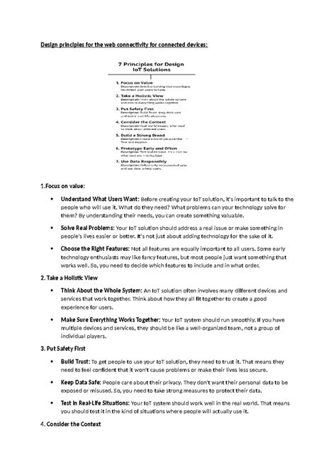 Design Principles for IoT Connectivity: User-Centric Approaches - Studocu