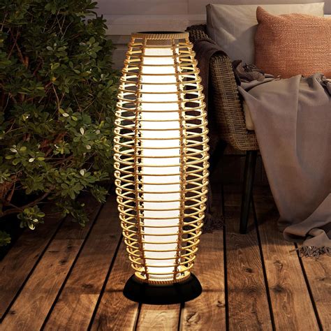 Basowin Grand Patio Floor Lamp Outdoor Lamp Patio Lights Solar Powered ...