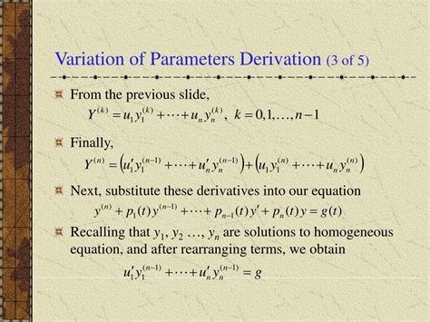 Image result for Variation of Parameters Form