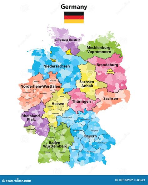 Germany Map With States Stock Photography | CartoonDealer.com #18002984