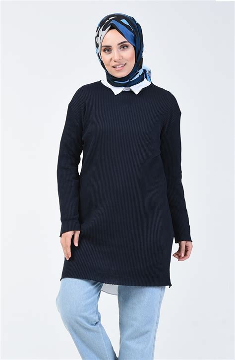 Pocket Tunic Navy Blue 8116-15 | Sefamerve