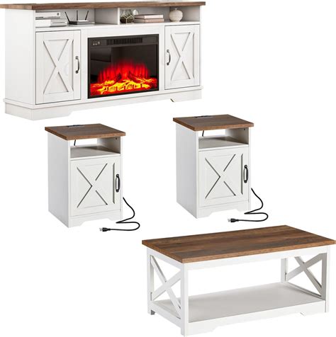 Amazon.com: AMERLIFE 5-Piece Farmhouse Table Set Include 63" TV Stand ...