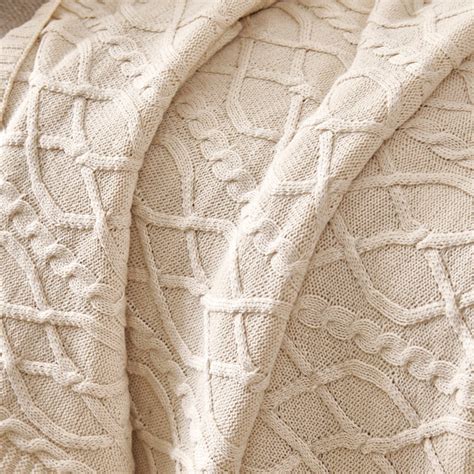Buy Alchemy Coconut Cotton Cable Knit Single Throw from Home Centre at ...