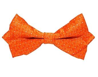 Buy Tiekart men orange floral knotted double bow tie at Amazon.in