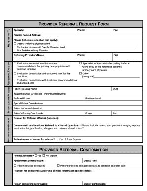 Provider Referral Request Doc Template | pdfFiller