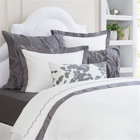 White and Charcoal Grey Bedding | The Linden Charcoal Grey | Crane & Canopy