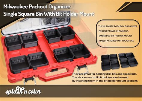 Buy SplashNcolor Milwaukee Packout Organizer Single Square Bin With Bit ...