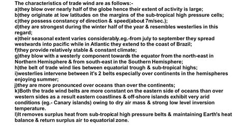 what is the main characteristic of the trade winds - Brainly.in