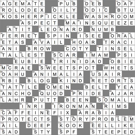 Los Angeles Times Crossword Puzzle Printable