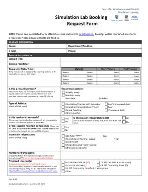 2020-2026 Canada UVic Simulation Lab Booking Request Form - Blank ...