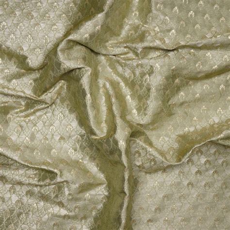 Buy Forest Shade All Over Pattern Blended Banarasi Brocade Fabric 70365 ...