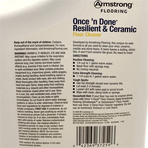No Rinse Cleaner Conc - 1Gal - Once n Done - S-338 | Armstrong