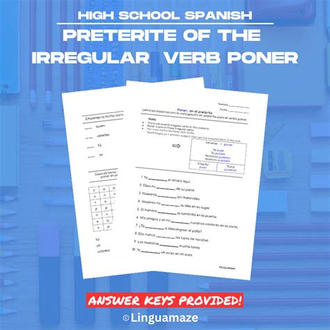 Poner Preterite Conjugation