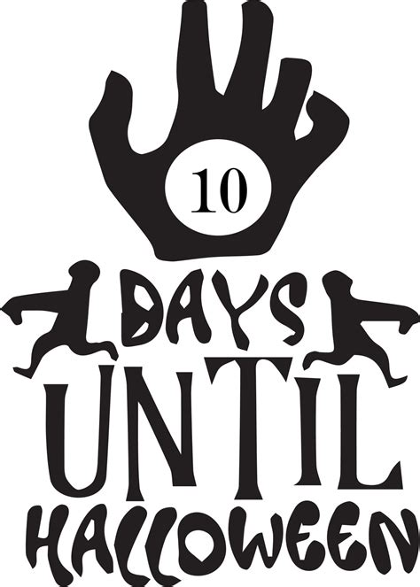 10 days until Halloween, simple design made in black with some specific ...