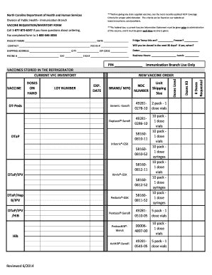 Vaccine Requisition Form - Immunization Branch - Immunize Nc - Fill and ...