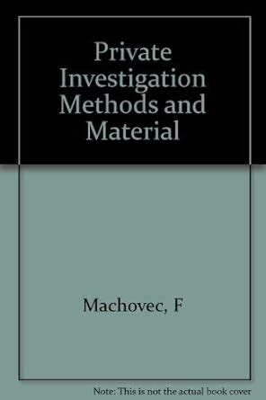 Private Investigation Methods and Material : Amazon.in: Books
