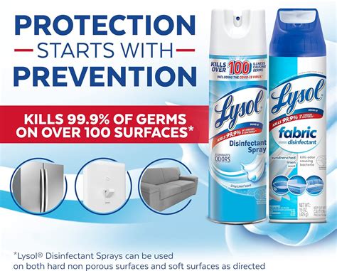 Buy Lysol Disinfectant Spray + Fabric Disinfectant, Sanitizing and ...