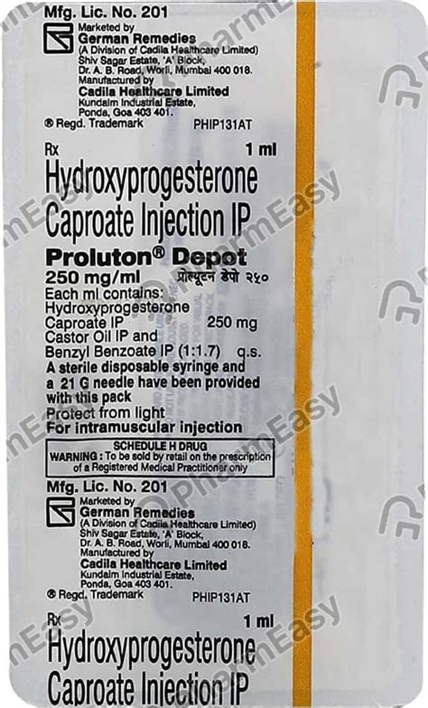 Proluton Depot 250 MG Injection (1): Uses, Side Effects, Price & Dosage ...