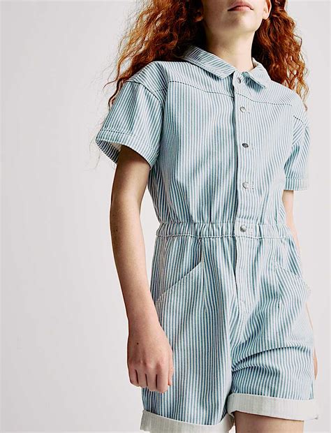 Buy Pure Cotton Denim Playsuit (2-16 Yrs) at Marks & Spencer