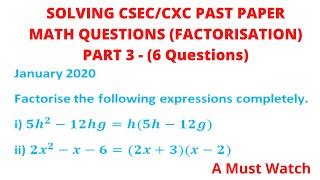 Image result for Factorization Math CSEC