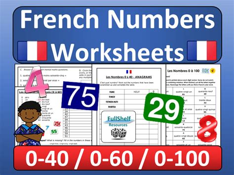 Image result for French Numbers Worksheets Printable