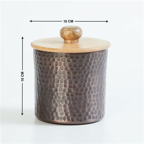 Buy Mirage Aluminium Hammered Canister with Wooden Lid - 500ml from ...