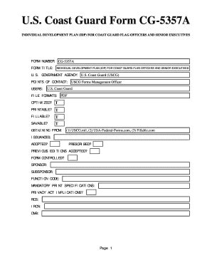 Fillable Online US Coast Guard Form bCGb-b5357Ab - US Federal Forms Fax ...