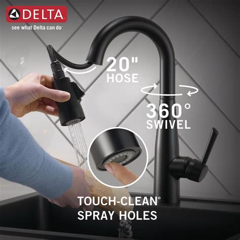 Delta Essa Matte Black Single Handle Bar and Prep Kitchen Faucet with ...