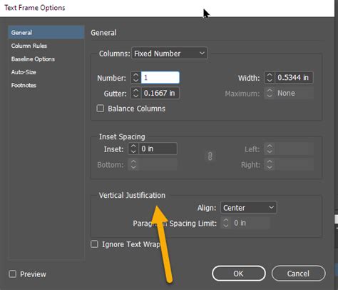 Image result for How to Vertically Align Center Text Adobe InDesign