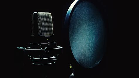 Download wallpaper 2560x1440 microphone, musical equipment, darkness ...