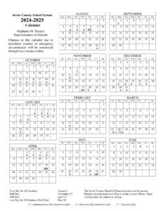 Sevier County Schools Calendar 24-25 [PDF] - EduCounty