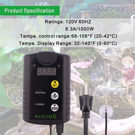 Aiicioo Under Tank Heater Thermostat - Reptile India | Ubuy