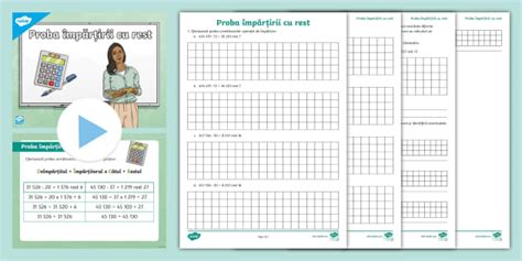 Proba împărțirii cu rest – Pachet cu resurse - Twinkl