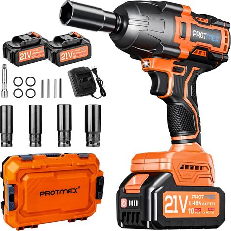Cordless Impact Wrench, 1200Nm(900 Ft-lbs)1/2" Brushless Impact Gun ...