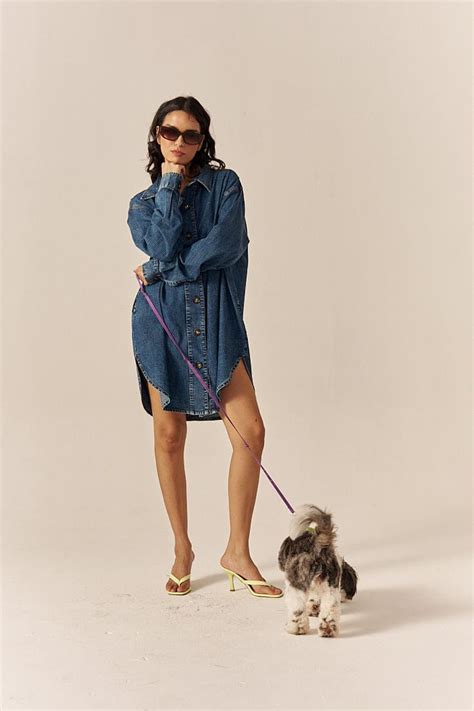RELAXED DENIM SHIRTDRESS WITH POCKETS FOR WOMEN BY SPACELINES