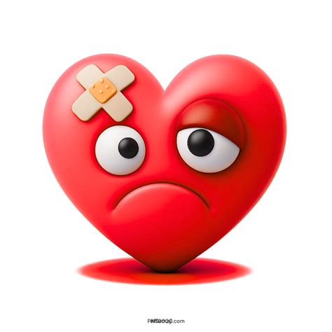 Beat Up Heart Emoji PNG with Transparent Background » PNGemoji