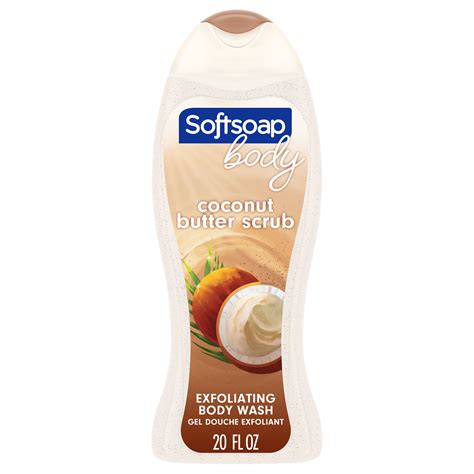 Softsoap Exfoliating Body Wash, Coconut Butter Scrub, 20 fl oz