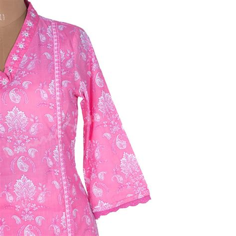 Rose Pink Printed Readymade Salwar Suit With Checked Dupatta – Kumaran ...