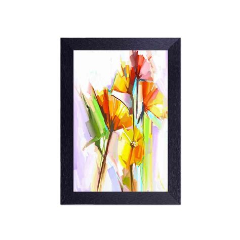 Buy Décor Design Tri Colour Floral Painting Canvas Printing Frame ...