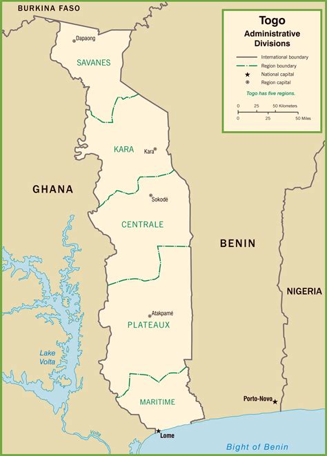 Togo Country Map