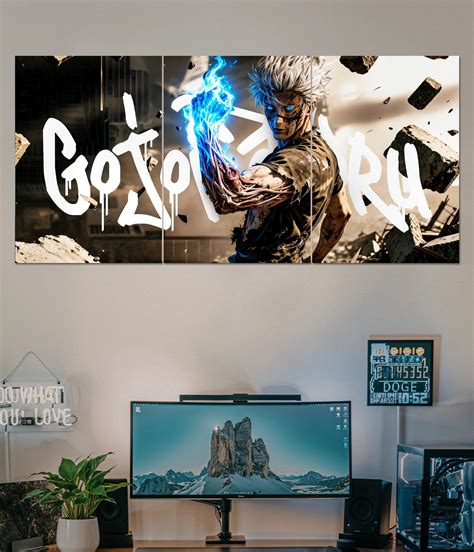 Gojo Satoru Split Poster – Jujutsu Kaisen Anime Wall Art | Everanta