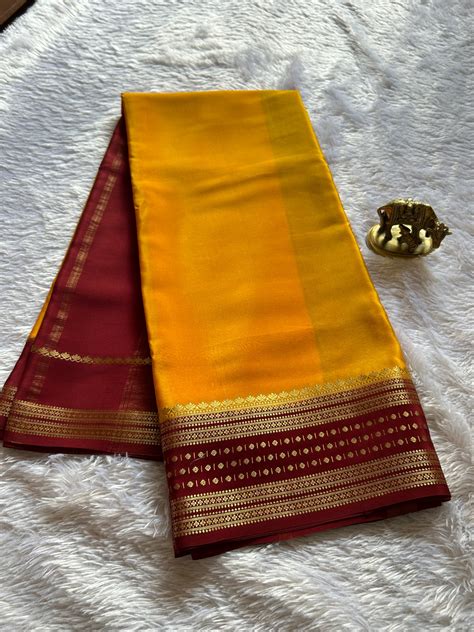 Rohini (2D) : Golden yellow-maroon – Nalmè Saree Studio