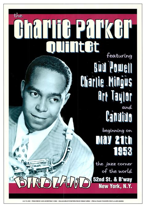 Charlie Parker, 1953 - 17 X 24 Inches (Vintage Art Print) – Artistica ...