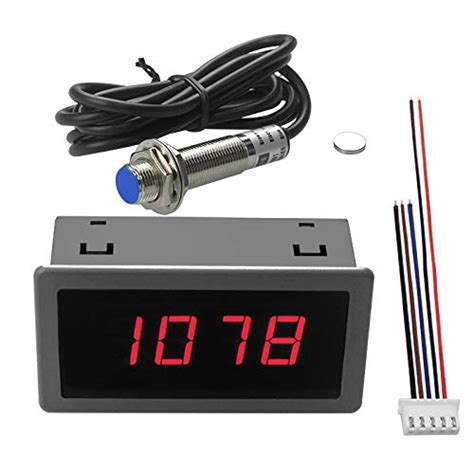 Buy uniquegoods 4 Digital Red LED Tachometer RPM Gauge Speed Meter with ...