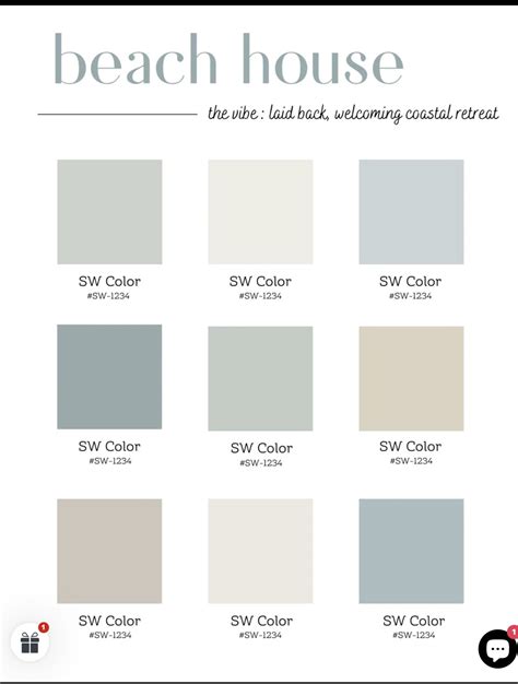 Calm coastal paint color palette sherwin williams coastal colors beach ...