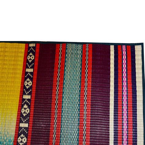 Pattamadai Mat (Multi-coloured Teal, White and Yellow) — TVAMI