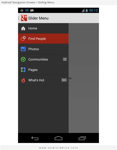 Image result for Android-App Menu Lines Gmail