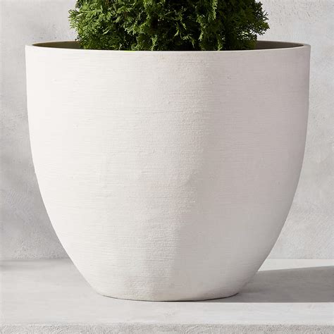 Castino Modern White Outdoor Planter Large Set of 2 + Reviews | CB2